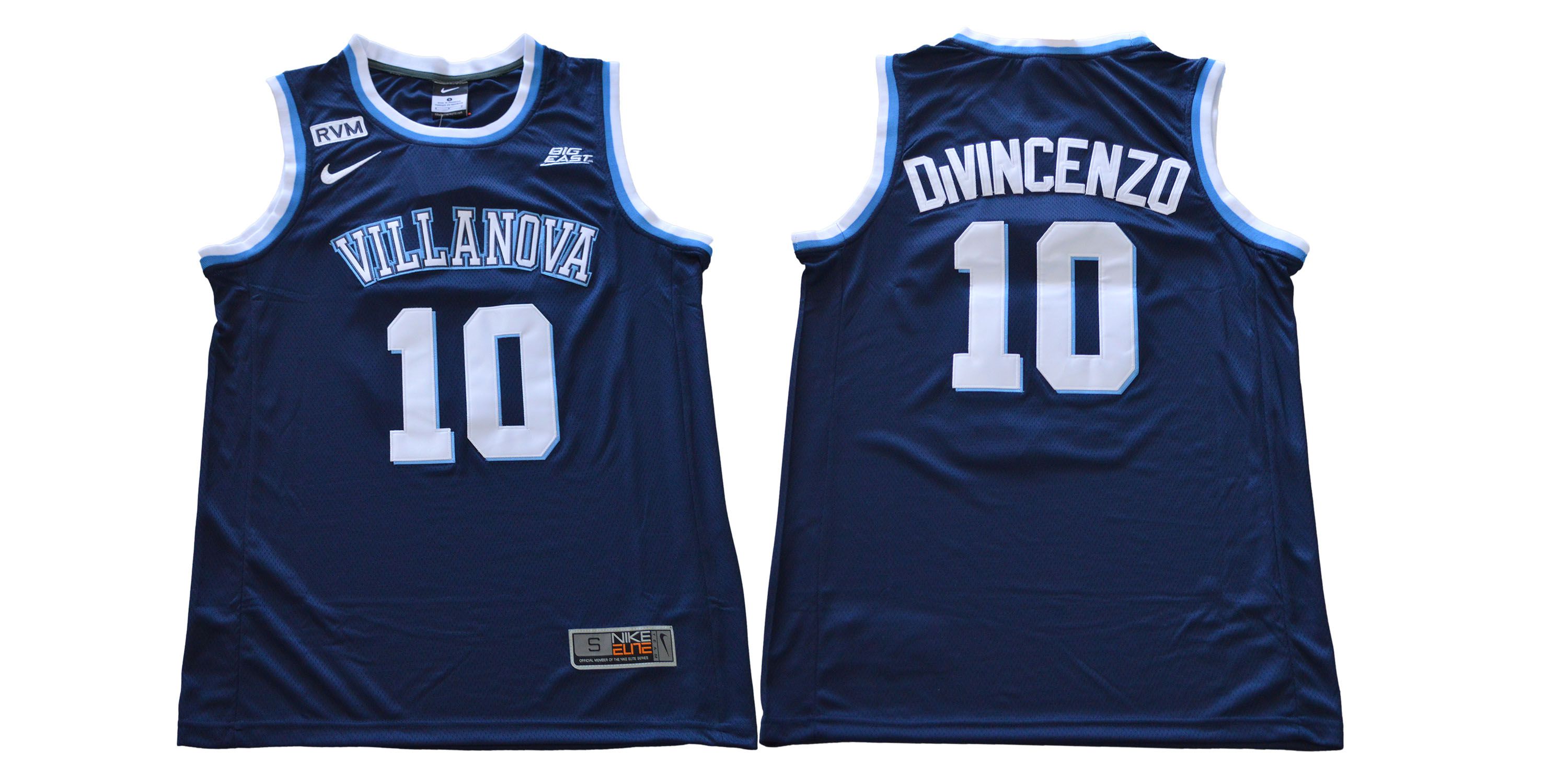 Men Villanova #10 Divincenzo Blue Nike NCAA Jerseys